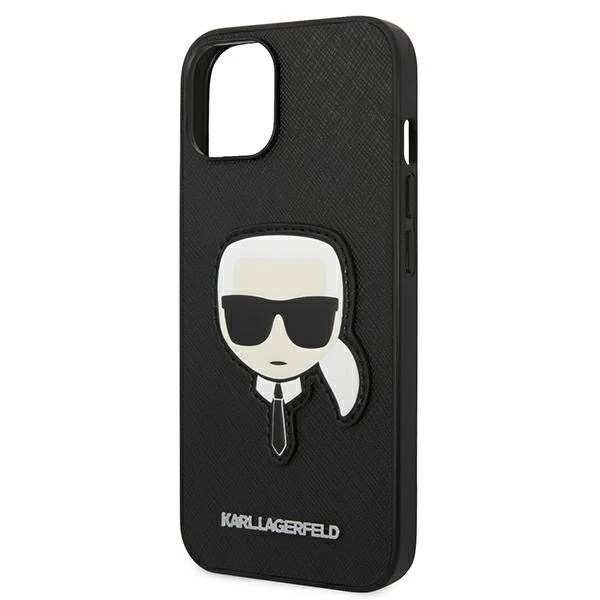 Etui Karl Lagerfeld KLHCP14MSAPKHK pro iPhone 14 Plus 6,7" pevné pouzdro Saffiano Karl`s Head Patch